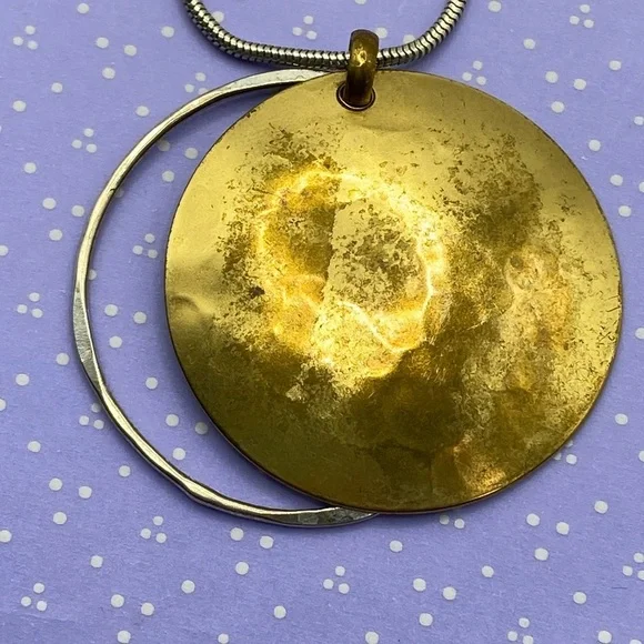 BAER SF Marjorie Baer Mixed Metals Long Brass & Silver Necklace - Picture 7 of 12